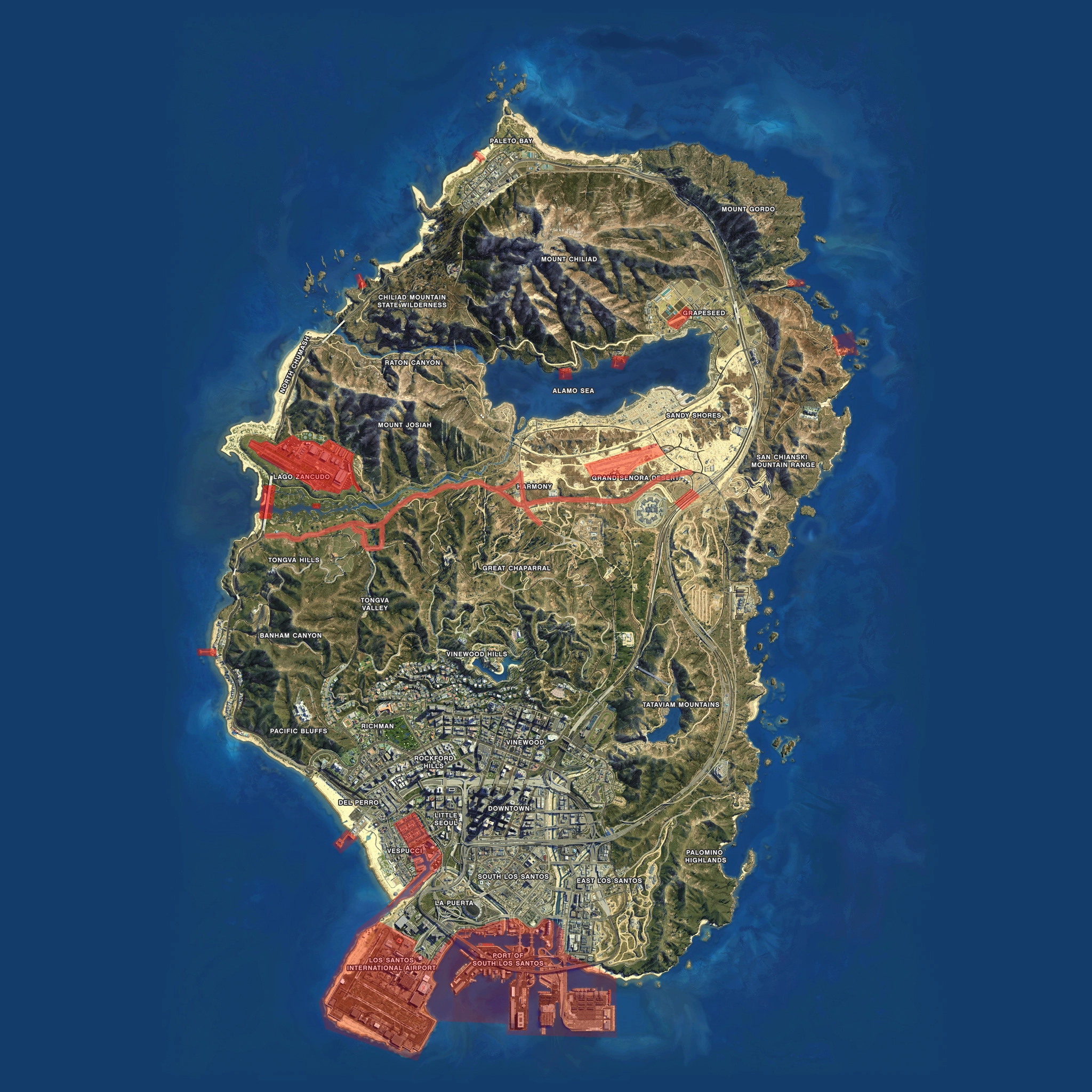 Kaart met douanegebieden